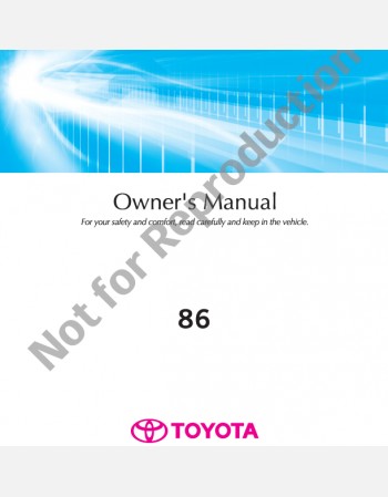 toyota 86 2017 2018 2019 &2020 owners manual